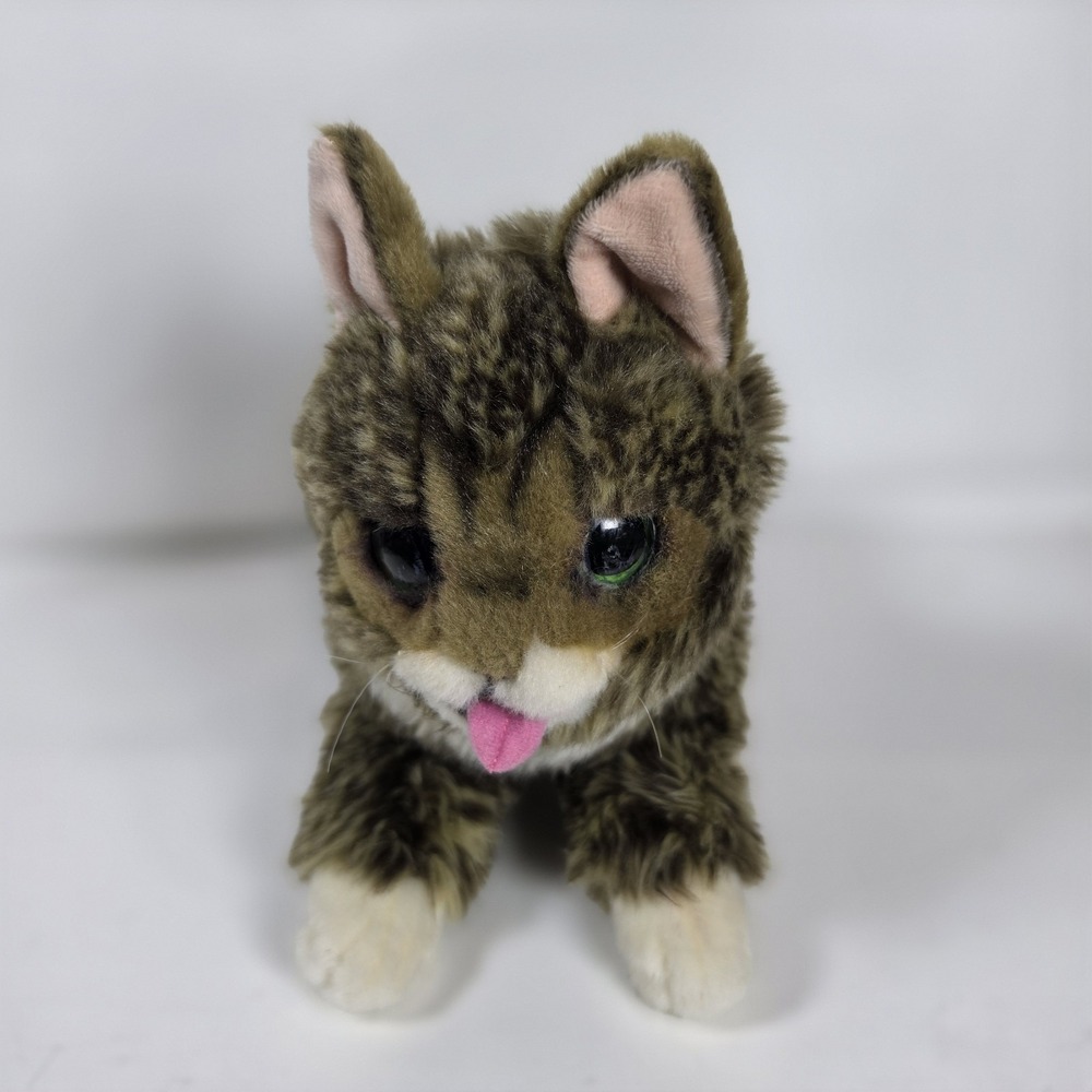 Cuddle Barn Lil Bub Tabby Kitten Cat Big Green Eyes Plush Stuffed Animal Toy